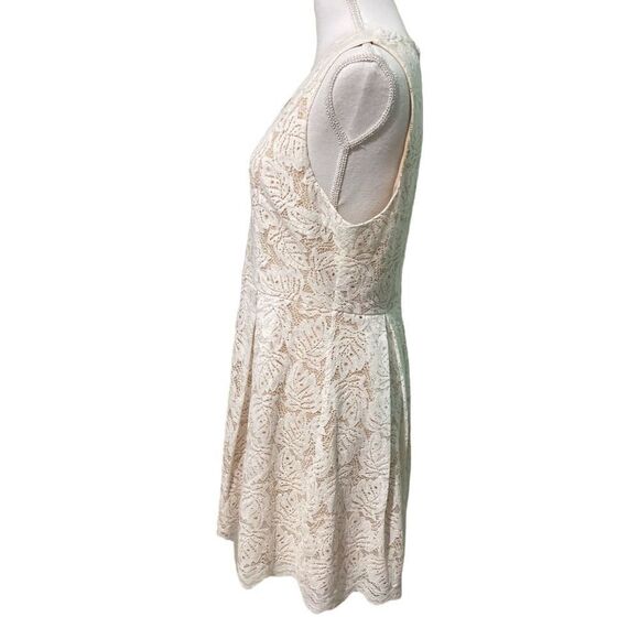 Francesca's Louise Scallop V-Neck Palm Lace A-Line Dress Mini Dress - Picture 6 of 10